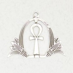 Ankh and Lotus Pewter Egyptian Necklace