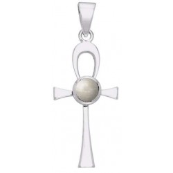 Ankh Egyptian Pendant with Mother of Pearl Gem