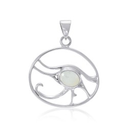 Eye of Horus Silver Pendant with Mother of Pearl