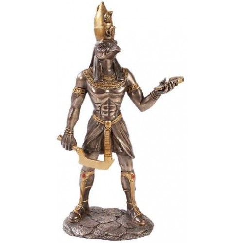 Horus Egyptian God Statue In Bronze Resin 12 Inches 