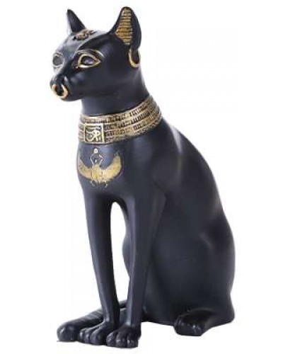 egyptian wooden cat statue