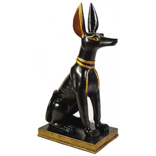 Egyptian God Anubis Statue As A Jackal Dog - 9 Inches