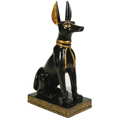 Egyptian God Anubis Statue as a Jackal Dog - 5 Inches