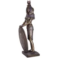 Isis Egyptian Goddess with Shield Statue -11 Inches