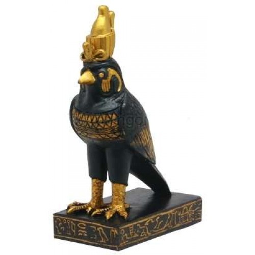 Horus Egyptian Falcon Mini Statue - Small Horus Black Statue - 3 1/4 Inches