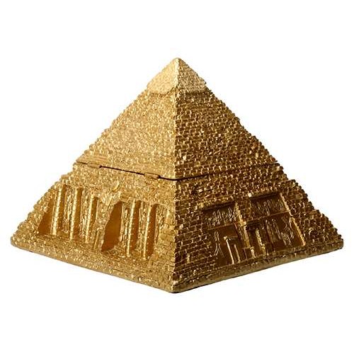 Golden Egyptian Pyramid  Box 5 5 Inches  High