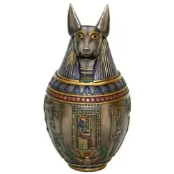 Jackel Headed Large Bronze Canopic Jar